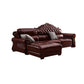 Genuine Leather Rolled Arm Sectional 36.22"High Camel Back Sofa, Dark Brown Clearhalo 'furn' 'furn_sectionals' 'Furniture' 'furniture_sectionals' 'Living Room Furniture' 'Sectionals' 4934239