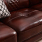 Genuine Leather Rolled Arm Sectional 36.22"High Camel Back Sofa, Dark Brown Clearhalo 'furn' 'furn_sectionals' 'Furniture' 'furniture_sectionals' 'Living Room Furniture' 'Sectionals' 4934244
