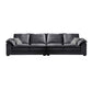 Fabric Pillow Top Arm Sectional 29.53"High Cushion Back Sofa, Black 130"L x 39.5"W x 29.5"H Latex Clearhalo 'furn' 'furn_sectionals' 'Furniture' 'furniture_sectionals' 'Living Room Furniture' 'Sectionals' 4934276