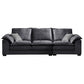 Fabric Pillow Top Arm Sectional 29.53"High Cushion Back Sofa, Black 86.6"L x 39.4"W x 29.5"H Clearhalo 'furn' 'furn_sectionals' 'Furniture' 'furniture_sectionals' 'Living Room Furniture' 'Sectionals' 4934277