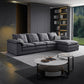 Fabric Pillow Top Arm Sectional 29.53"High Cushion Back Sofa, Black Clearhalo 'furn' 'furn_sectionals' 'Furniture' 'furniture_sectionals' 'Living Room Furniture' 'Sectionals' 4934278