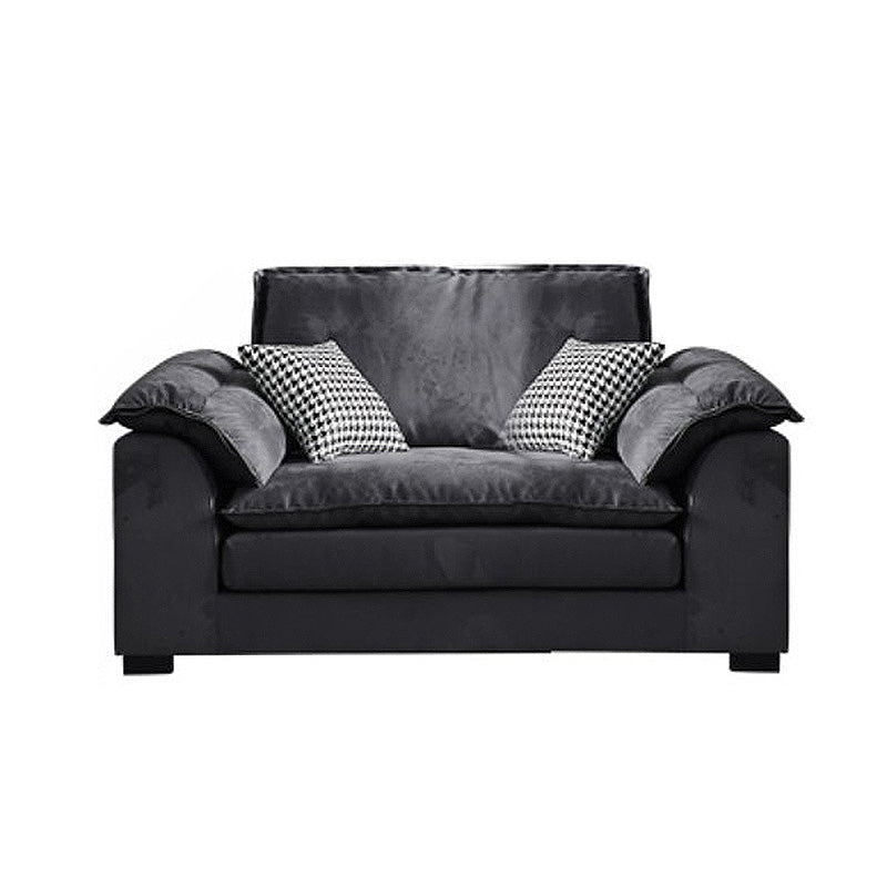Fabric Pillow Top Arm Sectional 29.53"High Cushion Back Sofa, Black 47"L x 39"W x 30"H Clearhalo 'furn' 'furn_sectionals' 'Furniture' 'furniture_sectionals' 'Living Room Furniture' 'Sectionals' 4934279