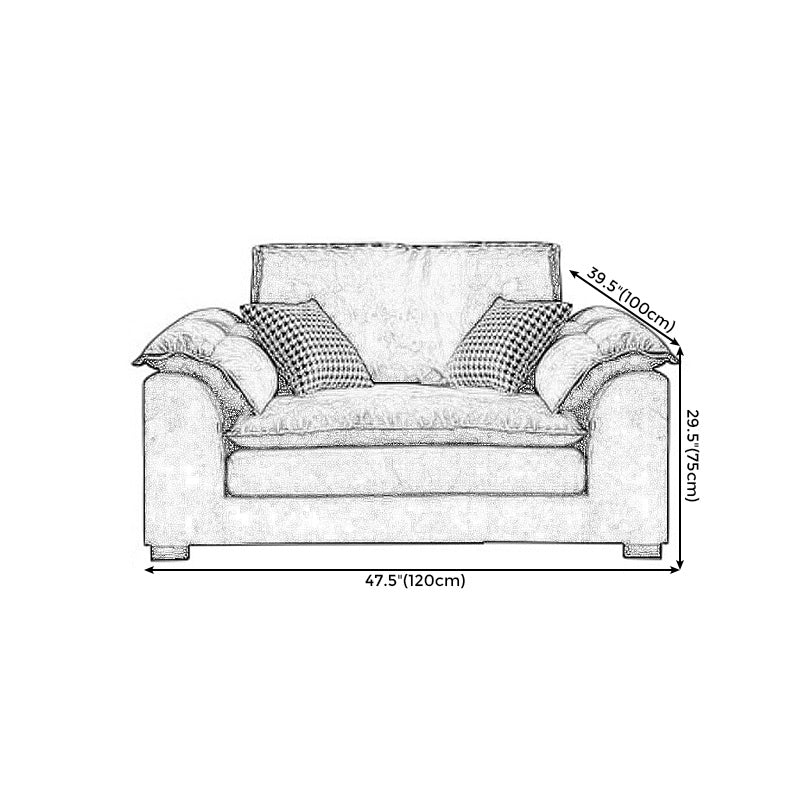 Fabric Pillow Top Arm Sectional 29.53"High Cushion Back Sofa, Black Clearhalo 'furn' 'furn_sectionals' 'Furniture' 'furniture_sectionals' 'Living Room Furniture' 'Sectionals' 4934288