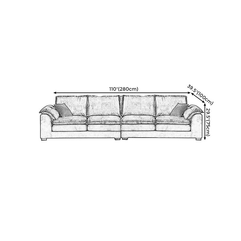Fabric Pillow Top Arm Sectional 29.53"High Cushion Back Sofa, Black Clearhalo 'furn' 'furn_sectionals' 'Furniture' 'furniture_sectionals' 'Living Room Furniture' 'Sectionals' 4934291