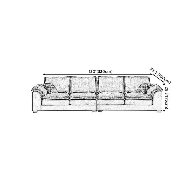 Fabric Pillow Top Arm Sectional 29.53"High Cushion Back Sofa, Black Clearhalo 'furn' 'furn_sectionals' 'Furniture' 'furniture_sectionals' 'Living Room Furniture' 'Sectionals' 4934292
