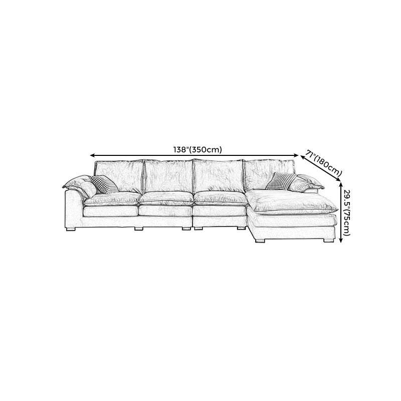 Fabric Pillow Top Arm Sectional 29.53"High Cushion Back Sofa, Black Clearhalo 'furn' 'furn_sectionals' 'Furniture' 'furniture_sectionals' 'Living Room Furniture' 'Sectionals' 4934294