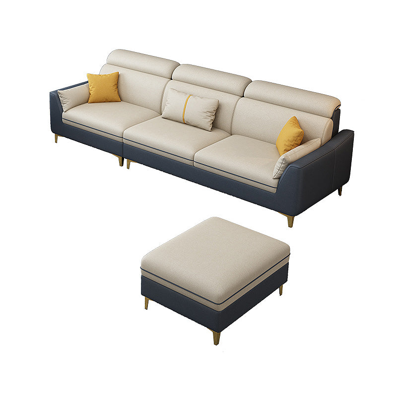 Faux Leather Pillow Top Arm Sectional 39.37"High Modern Sofa and Chaise 98"L x 67"W x 39"H Clearhalo 'furn' 'furn_sectionals' 'Furniture' 'furniture_sectionals' 'Living Room Furniture' 'Sectionals' 4934296