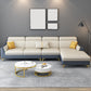 Faux Leather Pillow Top Arm Sectional 39.37"High Modern Sofa and Chaise 126"L x 71"W x 39"H Sponge Clearhalo 'furn' 'furn_sectionals' 'Furniture' 'furniture_sectionals' 'Living Room Furniture' 'Sectionals' 4934300