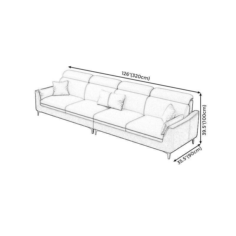 Faux Leather Pillow Top Arm Sectional 39.37"High Modern Sofa and Chaise Clearhalo 'furn' 'furn_sectionals' 'Furniture' 'furniture_sectionals' 'Living Room Furniture' 'Sectionals' 4934311