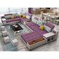 161.42"L x 98.43"W x 35.43"H Sofa Pillow Back Sectionals with Storage Light Purple Clearhalo 'furn' 'furn_sectionals' 'Furniture' 'furniture_sectionals' 'Living Room Furniture' 'Sectionals' 4934355
