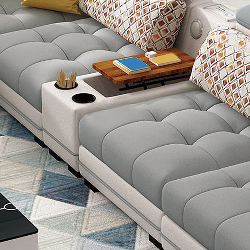 161.42"L x 98.43"W x 35.43"H Sofa Pillow Back Sectionals with Storage Clearhalo 'furn' 'furn_sectionals' 'Furniture' 'furniture_sectionals' 'Living Room Furniture' 'Sectionals' 4934363