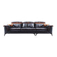 Pillow Top Arm Sectionals 26.22"High Faux Leather Cushion Back Sofa, Black 108"L x 39"W x 36"H Horizontal Clearhalo 'furn' 'furn_sectionals' 'Furniture' 'furniture_sectionals' 'Living Room Furniture' 'Sectionals' 4934367