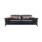 Pillow Top Arm Sectionals 26.22"High Faux Leather Cushion Back Sofa, Black 77"L x 39"W x 36"H Horizontal Clearhalo 'furn' 'furn_sectionals' 'Furniture' 'furniture_sectionals' 'Living Room Furniture' 'Sectionals' 4934368