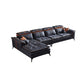 Pillow Top Arm Sectionals 26.22"High Faux Leather Cushion Back Sofa, Black 140"L x 71"W x 36"H Left Clearhalo 'furn' 'furn_sectionals' 'Furniture' 'furniture_sectionals' 'Living Room Furniture' 'Sectionals' 4934373