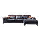 Pillow Top Arm Sectionals 26.22"High Faux Leather Cushion Back Sofa, Black 112"L x 71"W x 36"H Right Latex Clearhalo 'furn' 'furn_sectionals' 'Furniture' 'furniture_sectionals' 'Living Room Furniture' 'Sectionals' 4934375
