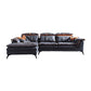 Pillow Top Arm Sectionals 26.22"High Faux Leather Cushion Back Sofa, Black 112"L x 71"W x 36"H Left Clearhalo 'furn' 'furn_sectionals' 'Furniture' 'furniture_sectionals' 'Living Room Furniture' 'Sectionals' 4934376