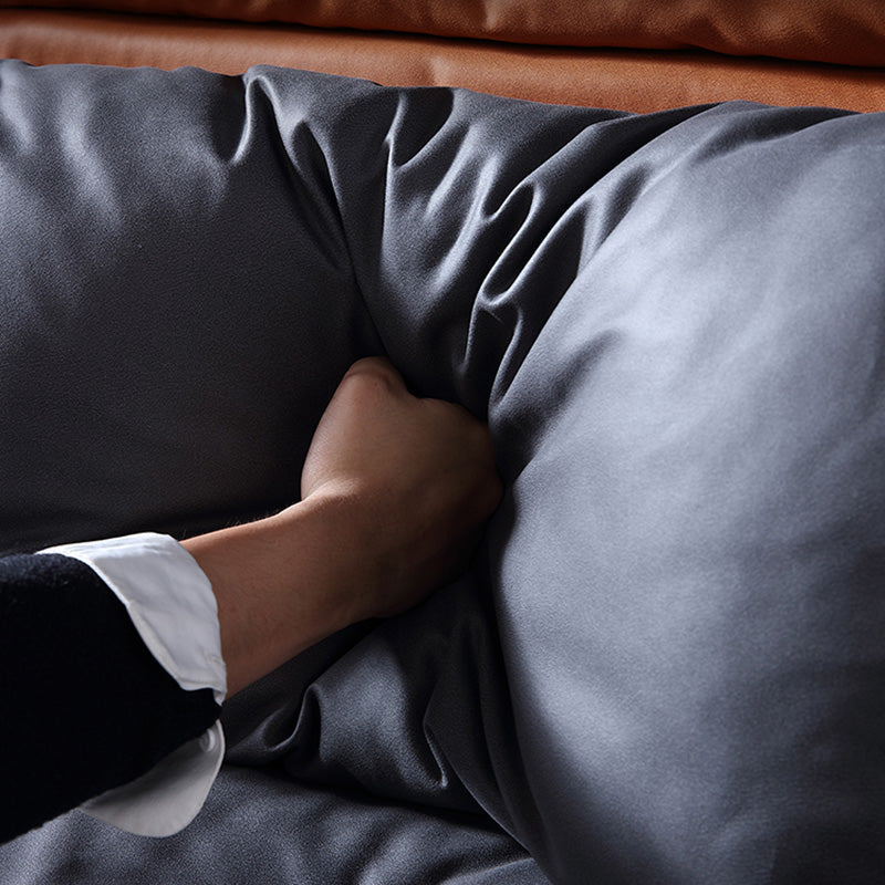 Pillow Top Arm Sectionals 26.22"High Faux Leather Cushion Back Sofa, Black Clearhalo 'furn' 'furn_sectionals' 'Furniture' 'furniture_sectionals' 'Living Room Furniture' 'Sectionals' 4934379