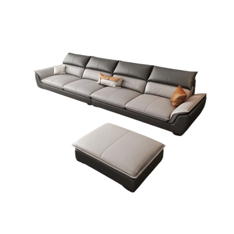 Modern Pillow Top Arm Sectional Sofa 35.43"HCushion Back Sofa 136"L x 67"W x 35"H With Ottoman Clearhalo 'furn' 'furn_sectionals' 'Furniture' 'furniture_sectionals' 'Living Room Furniture' 'Sectionals' 4934409