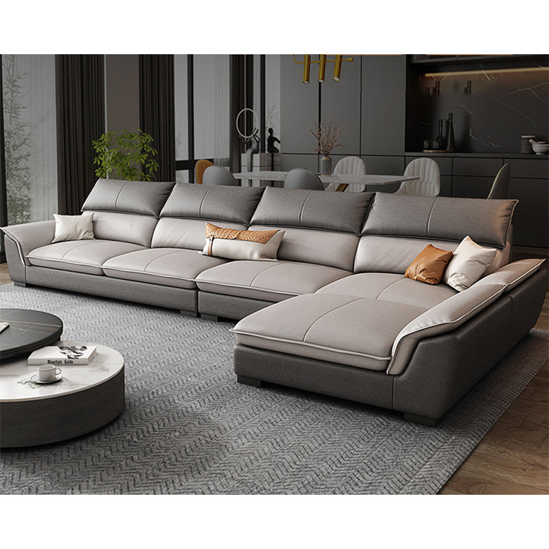Modern Pillow Top Arm Sectional Sofa 35.43"HCushion Back Sofa 136"L x 71"W x 35"H Sponge Without Ottoman Clearhalo 'furn' 'furn_sectionals' 'Furniture' 'furniture_sectionals' 'Living Room Furniture' 'Sectionals' 4934410