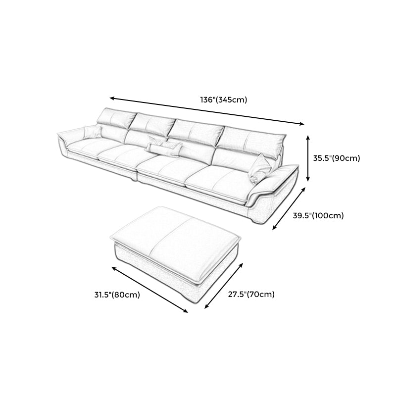 Modern Pillow Top Arm Sectional Sofa 35.43"HCushion Back Sofa Clearhalo 'furn' 'furn_sectionals' 'Furniture' 'furniture_sectionals' 'Living Room Furniture' 'Sectionals' 4934421