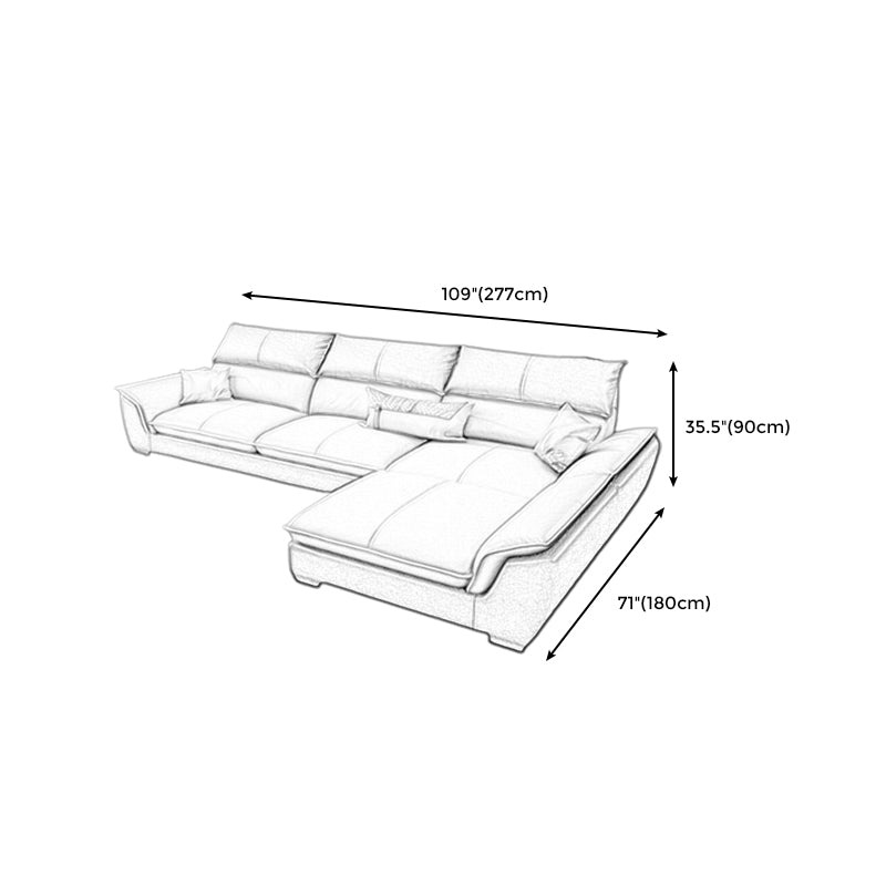 Modern Pillow Top Arm Sectional Sofa 35.43"HCushion Back Sofa Clearhalo 'furn' 'furn_sectionals' 'Furniture' 'furniture_sectionals' 'Living Room Furniture' 'Sectionals' 4934422