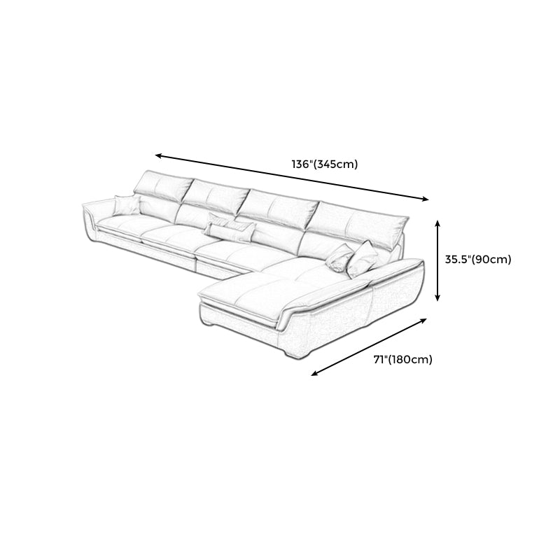 Modern Pillow Top Arm Sectional Sofa 35.43"HCushion Back Sofa Clearhalo 'furn' 'furn_sectionals' 'Furniture' 'furniture_sectionals' 'Living Room Furniture' 'Sectionals' 4934424