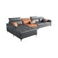 Black and Orange Pillow Top Arm Sectionals 37.4"High Cushion Back Sofa with Storage 134"L x 69"W x 37"H Sponge Without Ottoman Clearhalo 'furn' 'furn_sectionals' 'Furniture' 'furniture_sectionals' 'Living Room Furniture' 'Sectionals' 4934431