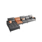 Black and Orange Pillow Top Arm Sectionals 37.4"High Cushion Back Sofa with Storage 161"L x 69"W x 37"H Sponge Without Ottoman Clearhalo 'furn' 'furn_sectionals' 'Furniture' 'furniture_sectionals' 'Living Room Furniture' 'Sectionals' 4934433