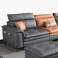 Black and Orange Pillow Top Arm Sectionals 37.4"High Cushion Back Sofa with Storage Clearhalo 'furn' 'furn_sectionals' 'Furniture' 'furniture_sectionals' 'Living Room Furniture' 'Sectionals' 4934440