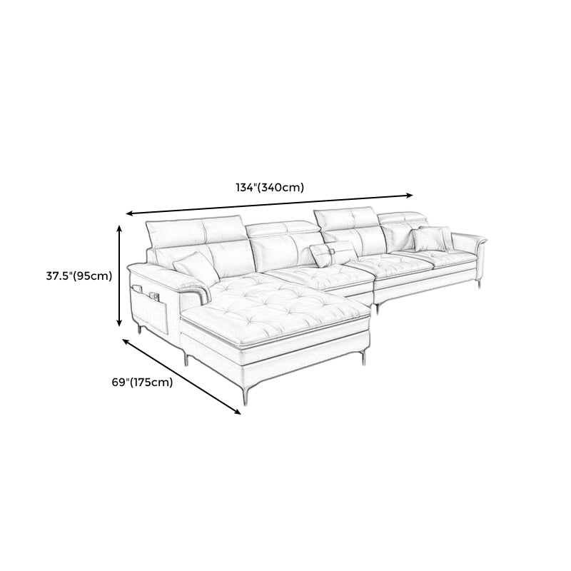 Black and Orange Pillow Top Arm Sectionals 37.4"High Cushion Back Sofa with Storage Clearhalo 'furn' 'furn_sectionals' 'Furniture' 'furniture_sectionals' 'Living Room Furniture' 'Sectionals' 4934444