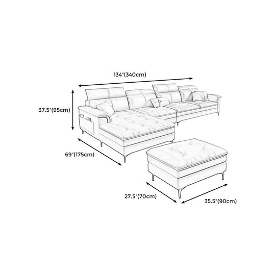 Black and Orange Pillow Top Arm Sectionals 37.4"High Cushion Back Sofa with Storage Clearhalo 'furn' 'furn_sectionals' 'Furniture' 'furniture_sectionals' 'Living Room Furniture' 'Sectionals' 4934445