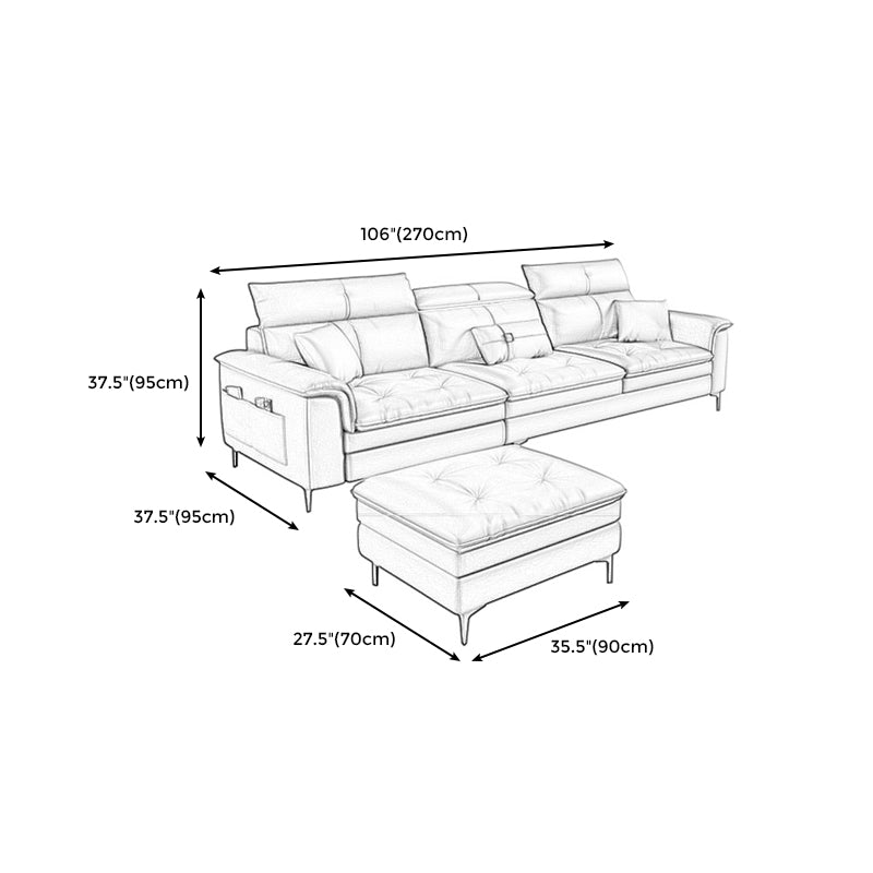 Black and Orange Pillow Top Arm Sectionals 37.4"High Cushion Back Sofa with Storage Clearhalo 'furn' 'furn_sectionals' 'Furniture' 'furniture_sectionals' 'Living Room Furniture' 'Sectionals' 4934447