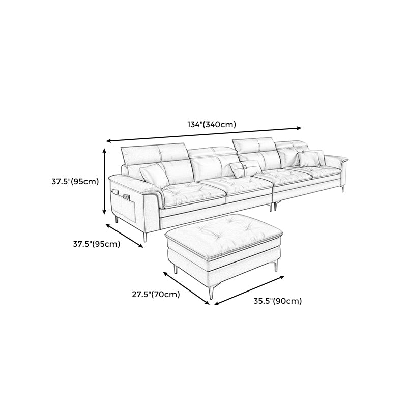 Black and Orange Pillow Top Arm Sectionals 37.4"High Cushion Back Sofa with Storage Clearhalo 'furn' 'furn_sectionals' 'Furniture' 'furniture_sectionals' 'Living Room Furniture' 'Sectionals' 4934448