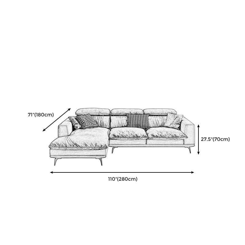 Waterproof Square Arm Sectionals 27.56"High Cushion Back Sofa,Black Clearhalo 'furn' 'furn_sectionals' 'Furniture' 'furniture_sectionals' 'Living Room Furniture' 'Sectionals' 4934462