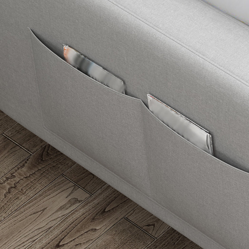 Nordic 59.06"L x 26.77"W x 32.28"H Square Arm Sectional Tight Back Sofa with Storage Clearhalo 'furn' 'furn_sectionals' 'Furniture' 'furniture_sectionals' 'Living Room Furniture' 'Sectionals' 4934487