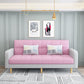 Nordic 59.06"L x 26.77"W x 32.28"H Square Arm Sectional Tight Back Sofa with Storage Pink-White Cotton Blend Without Ottoman Clearhalo 'furn' 'furn_sectionals' 'Furniture' 'furniture_sectionals' 'Living Room Furniture' 'Sectionals' 4934488