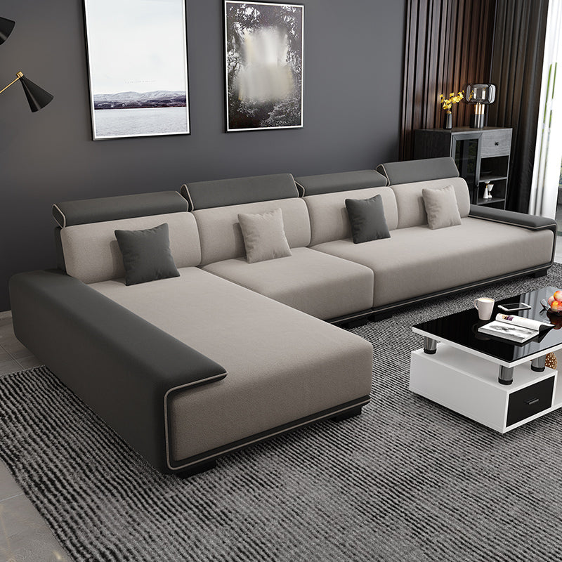 149.6"L √ó 70.87"W √ó 30.31"H Pillow Top Arm Sectional Stain-Resistant Faux Leather Sofa Black-Yellow Clearhalo 'furn' 'furn_sectionals' 'Furniture' 'furniture_sectionals' 'Living Room Furniture' 'Sectionals' 4934494