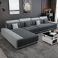 149.6"L √ó 70.87"W √ó 30.31"H Pillow Top Arm Sectional Stain-Resistant Faux Leather Sofa Dark Grey Light Grey Clearhalo 'furn' 'furn_sectionals' 'Furniture' 'furniture_sectionals' 'Living Room Furniture' 'Sectionals' 4934496