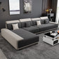149.6"L √ó 70.87"W √ó 30.31"H Pillow Top Arm Sectional Stain-Resistant Faux Leather Sofa Dark Gray-White Latex Clearhalo 'furn' 'furn_sectionals' 'Furniture' 'furniture_sectionals' 'Living Room Furniture' 'Sectionals' 4934497