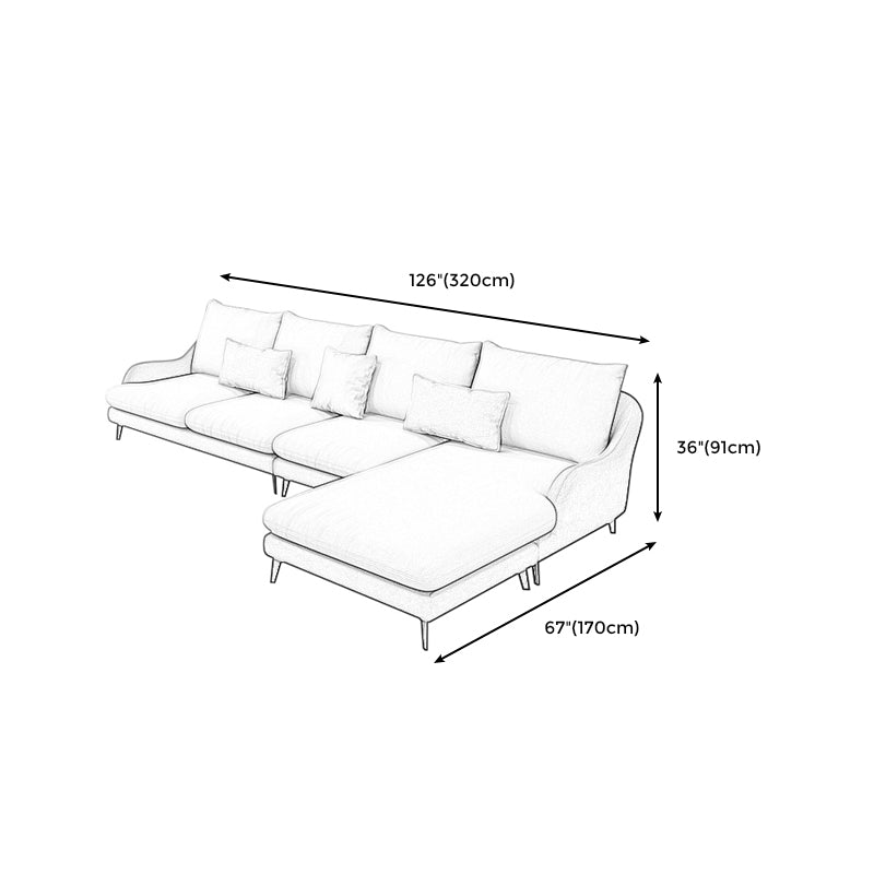 126.0"L √ó 66.9"W √ó 35.8"H Faux Leather Recessed Arm Sectional Slipcovered Sofa and Chaise Clearhalo 'furn' 'furn_sectionals' 'Furniture' 'furniture_sectionals' 'Living Room Furniture' 'Sectionals' 4934512