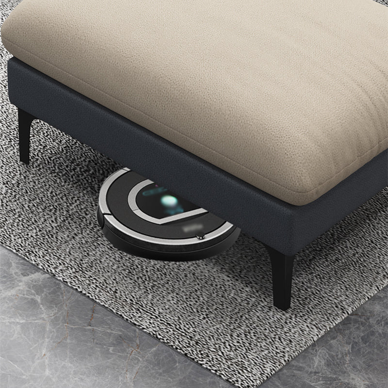 Light-Grey Waterproof Faux Leather Sofa Slipcovered Sectional with Recessed Arms Clearhalo 'furn' 'furn_sectionals' 'Furniture' 'furniture_sectionals' 'Living Room Furniture' 'Sectionals' 4934523