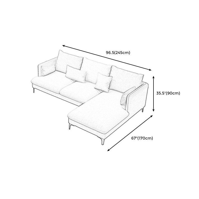 Light-Grey Waterproof Faux Leather Sofa Slipcovered Sectional with Recessed Arms Clearhalo 'furn' 'furn_sectionals' 'Furniture' 'furniture_sectionals' 'Living Room Furniture' 'Sectionals' 4934526