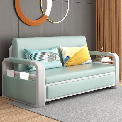 Contemporary Square Arm Removable Sofa Bed Metal Frame Sofa with Storage for Apartment Blue Clearhalo 'Furniture' 'furniture_sofas' 'Living Room Furniture' 'Sofa' 'sofas' 4934530