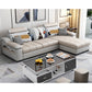 82.5"L Sloped Arm Sectional Cushion Back Sofa with Ottoman Included Yellow Faux Leather Clearhalo 'furn' 'furn_sectionals' 'Furniture' 'furniture_sectionals' 'Living Room Furniture' 'Sectionals' 4934543