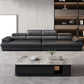 Genuine Leather Pillow Top Arm Sectional Sofa 27.56"H Cushion Back Sofa,Black 140"L x 39"W x 28"H Genuine Leather Clearhalo 'furn' 'furn_sectionals' 'Furniture' 'furniture_sectionals' 'Living Room Furniture' 'Sectionals' 4934557