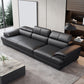 Genuine Leather Pillow Top Arm Sectional Sofa 27.56"H Cushion Back Sofa,Black 110"L x 39"W x 28"H Genuine Leather Clearhalo 'furn' 'furn_sectionals' 'Furniture' 'furniture_sectionals' 'Living Room Furniture' 'Sectionals' 4934559