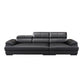 Genuine Leather Pillow Top Arm Sectional Sofa 27.56"H Cushion Back Sofa,Black Clearhalo 'furn' 'furn_sectionals' 'Furniture' 'furniture_sectionals' 'Living Room Furniture' 'Sectionals' 4934560
