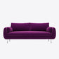 Scandinavian Square Arm Slipcovered Settee Velvet Tight Back Couch Purple Clearhalo 'furn' 'furn_sofas' 'Furniture' 'furniture_sofas' 'Living Room Furniture' 'Sofa' 'sofas' 4934595