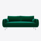 Scandinavian Square Arm Slipcovered Settee Velvet Tight Back Couch Green Clearhalo 'furn' 'furn_sofas' 'Furniture' 'furniture_sofas' 'Living Room Furniture' 'Sofa' 'sofas' 4934597