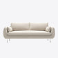 Scandinavian Square Arm Slipcovered Settee Velvet Tight Back Couch 59"L x 31.5"W x 31.5"H Off-White Sponge Clearhalo 'furn' 'furn_sofas' 'Furniture' 'furniture_sofas' 'Living Room Furniture' 'Sofa' 'sofas' 4934602